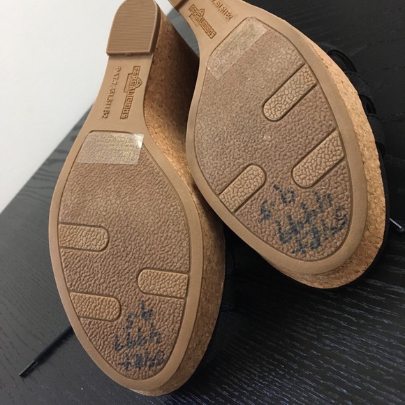 NWOT Black Suede Gladiator Cutout Wedge Sandal - Picture 6 of 6